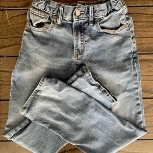 Boys Old Navy straight medium-wash jeans with adjustable waistband